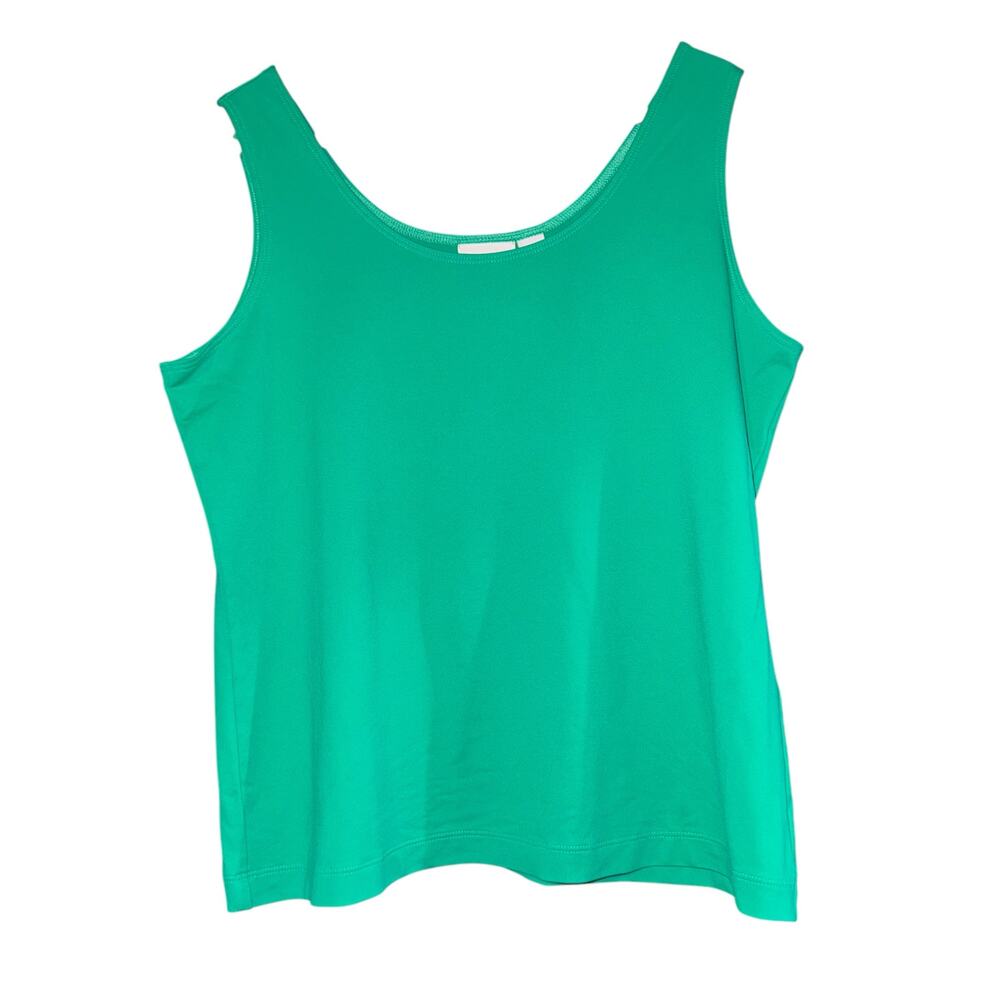Chicos Kelly Green Tank Top Women's Medium Layering Stretch‎ Basic Travel Scoop